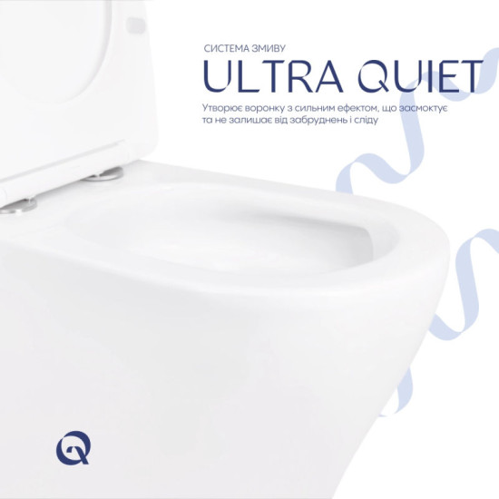 Унітаз-компакт Qtap Cardinal Ultra Quiet безободковий з сидінням Soft-close QT04222168AUQ3W
