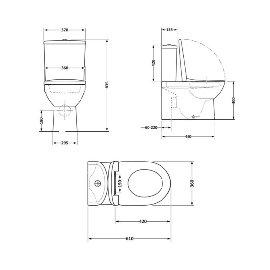 Унітаз-компакт Qtap Robin Ultra Quiet безобідковий з сидінням Soft-close QT13222128AUQ1W