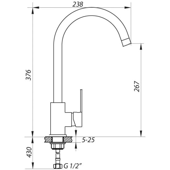 Кухонный смеситель Zerix LR74105B черный (LL1206)