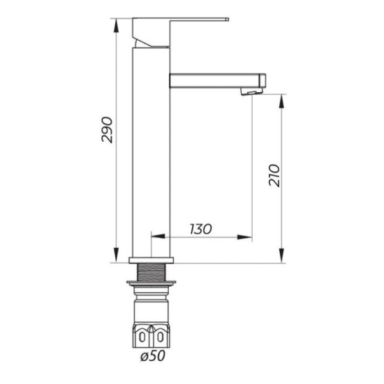 Смеситель для раковины Zerix LR71133 высокий (LL1466)