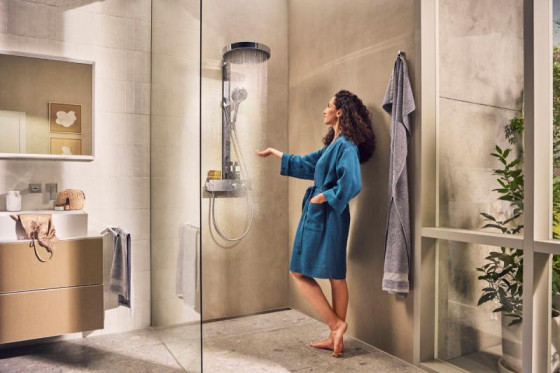 Душова система Hansgrohe Rainfinity Showerpipe 250 1jet EcoSmart  Shower Tablet 350 (28742000)
