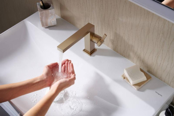 Змішувач для раковини Hansgrohe Tecturis E 110 Fine CoolStart, Brushed Bronze (73020140)