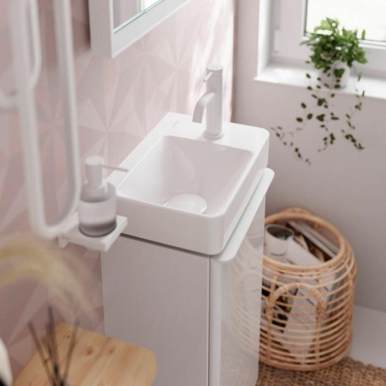 Змішувач для раковини Hansgrohe Tecturis S 110 CoolStart без донного клапана, білий матовий (73312700)
