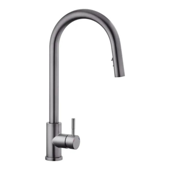 Кухонный смеситель с выдвижным изливом Kroner KRP Edelstahl Klassisch - PVD03915 (CV032283)