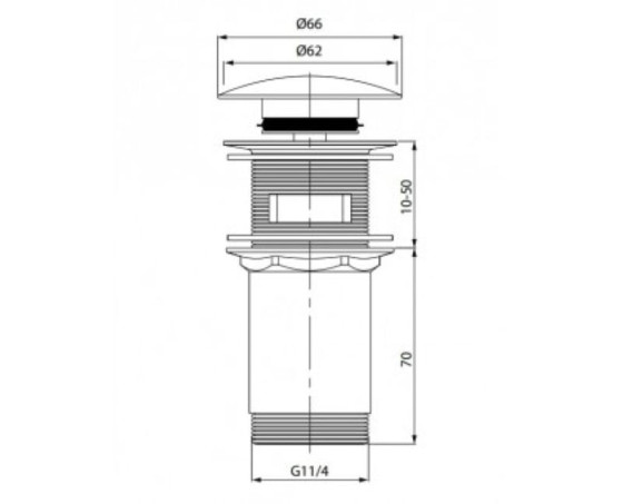 Донный клапан Cersanit Click-Clack S951-701 черный