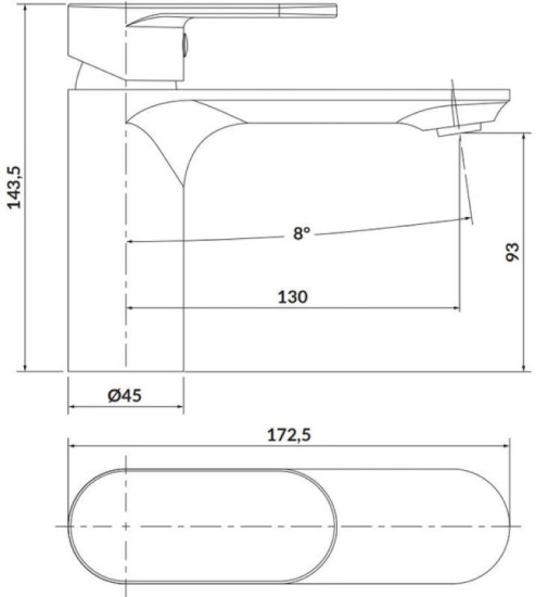 Смеситель для раковины Cersanit CREA S951-331 черный