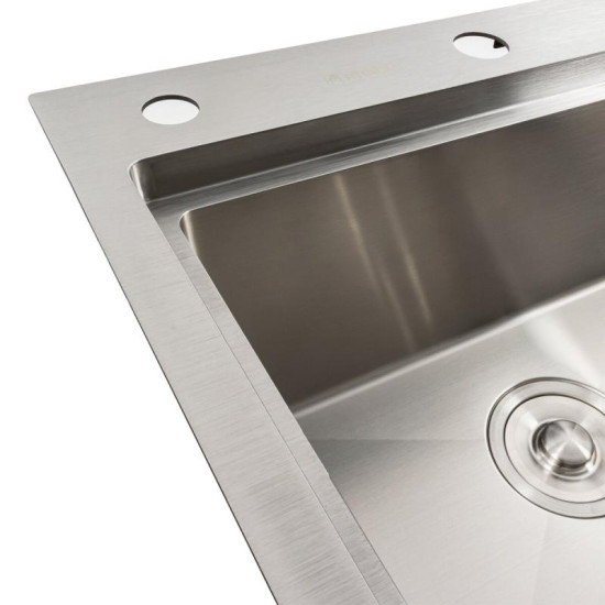 Кухонная мойка Platinum Handmade PVD 780х430 L (два отверстия, круглый сифон 3,0/0,8)