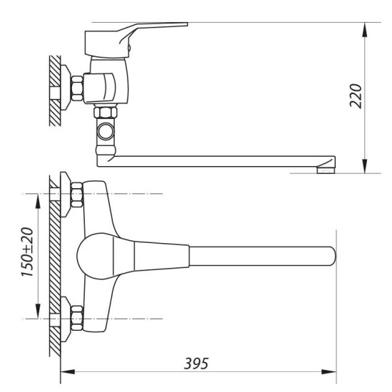Змішувач для ванни Zerix EDN 283 (ZX0033)