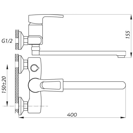 Змішувач для ванни ZERIX JLB 181 (ZX2943)