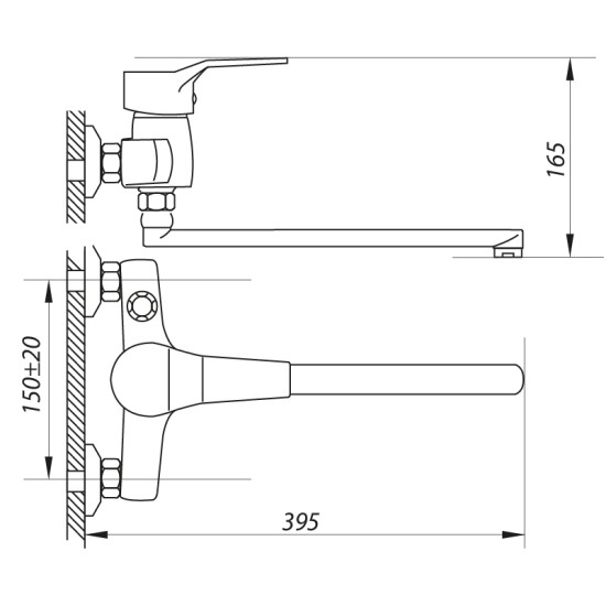 Змішувач для ванни ZERIX NEO 183 (ZX0413)