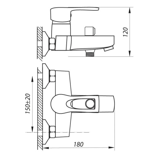 Змішувач для ванни ZERIX SEO 183 (ZX2759)
