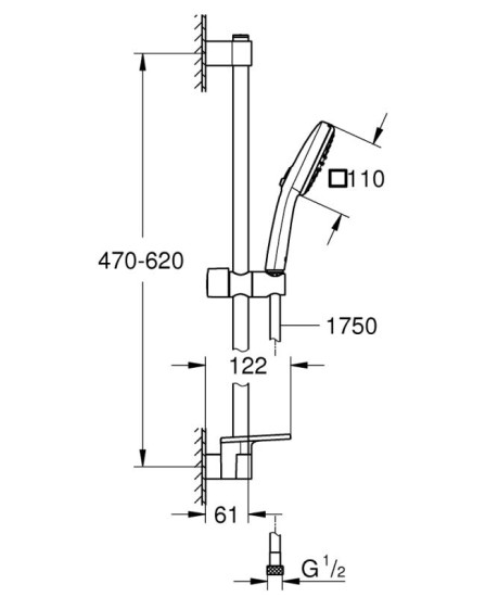 Душевой гарнитур Grohe Tempesta Cube 110 26907003
