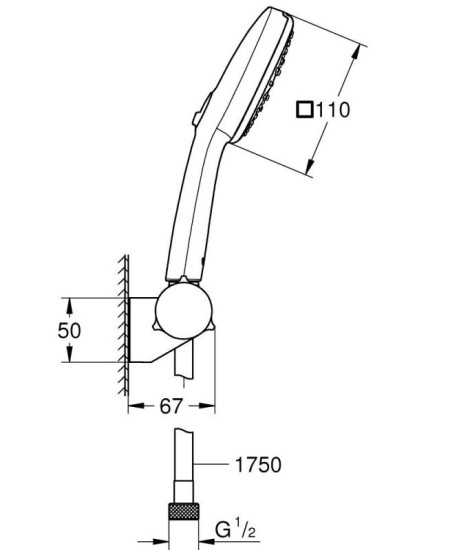 Душевой гарнитур Grohe Tempesta Cube 110 27584003