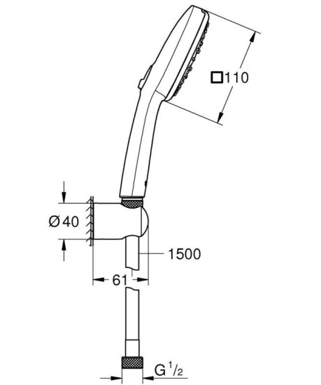 Душовий гарнітур Grohe Tempesta Cube 110 27588003
