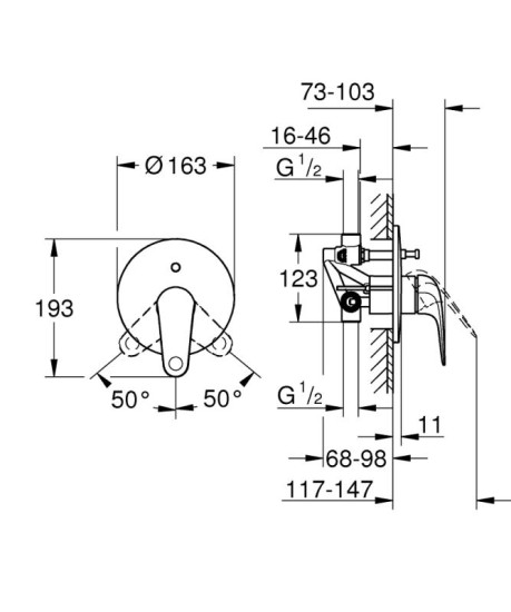 Смеситель скрытого монтажа для душа Grohe 32747001