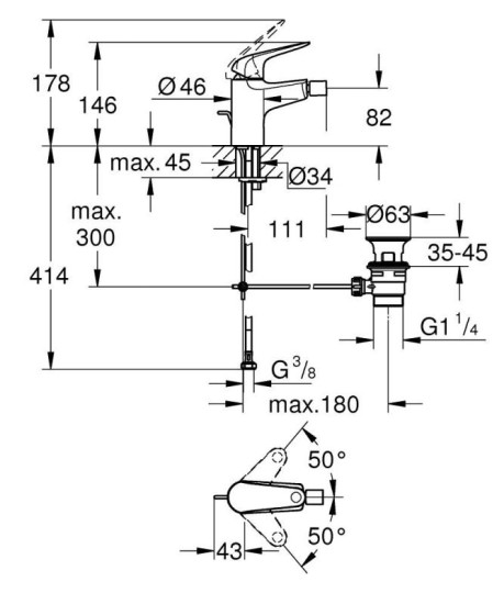 Змішувач для біде Grohe Euroeco 23263001
