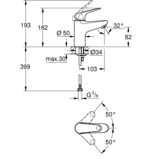 Смеситель для раковины Grohe S-Size Euroeco 24256001