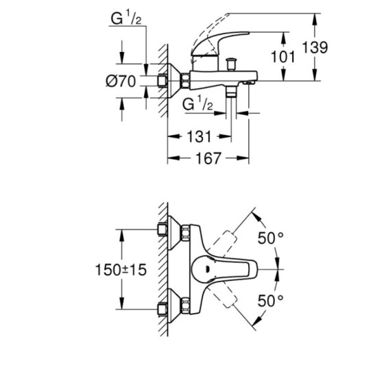 Змішувач для ванни Grohe Start Curve 23768000