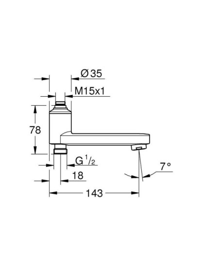 Излив для ванны Grohe QuickFix 13450000