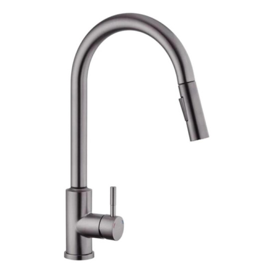 Кухонный смеситель с выдвижным изливом Kroner KRP Edelstahl Klassisch - PVD03916 сенсорный (CV032496)