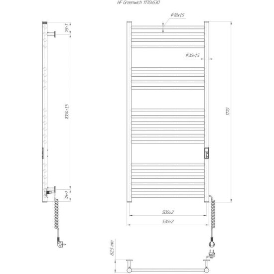 Рушникосушарка Hygge Family Greenwich 1170x530x80 (6.1.0305.06.WM)