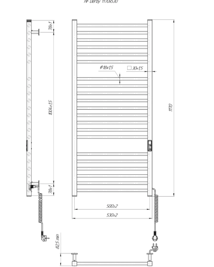 Рушникосушарка Hygge Family Derby 1170x530x80 (6.1.0404.06.BM)