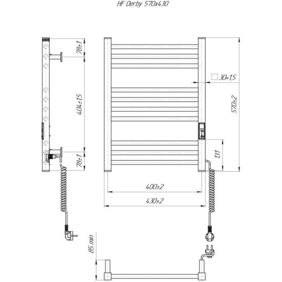 Полотенцесушитель Hygge Family Derby 570x430x80 (6.1.0400.06.BM)