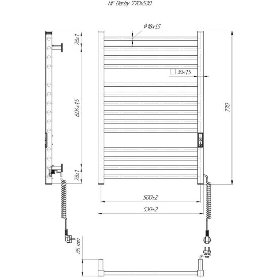 Полотенцесушитель Hygge Family Derby 770x530x80 (6.1.0402.06.WM)
