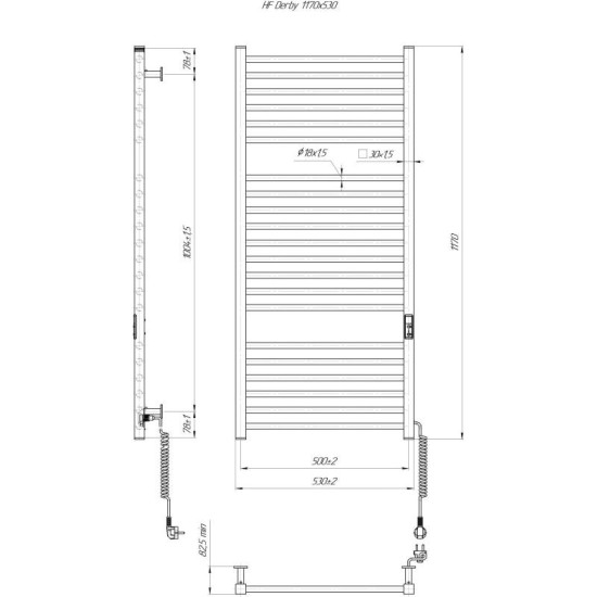 Рушникосушарка Hygge Family Derby 1170x530x80 (6.1.0404.06.WM)