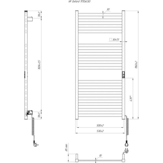 Полотенцесушитель Hygge Family Oxford 1170x530x80 (6.1.0203.06.WM)