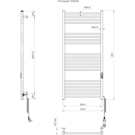 Рушникосушарка Hygge Family Greenwich 1170x530x80 (6.1.0305.06.WM)