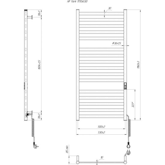 Рушникосушарка Hygge Family York 1170x530x80 (6.1.0503.06.WM)