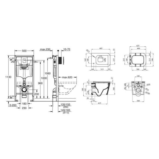 Инсталляция Grohe Rapid SL 38772001 + Унитаз Kroner Eifel WHI483429 TORNADO (38772001KE483429)