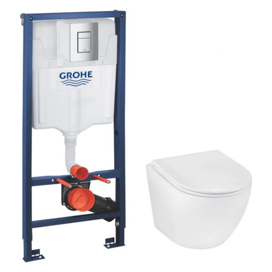 Інсталяція Grohe Rapid SL 38772001 + Унітаз Kroner Harz WHI493736 RIMLESS (38772001KH493736)
