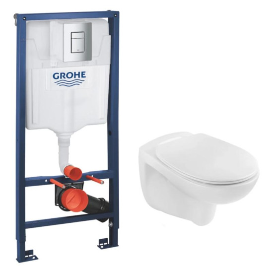 Инсталляция Grohe Rapid SL 38772001 + Унитаз Kroner Oker WHI533536 RIMLESS(38772001KO533536)