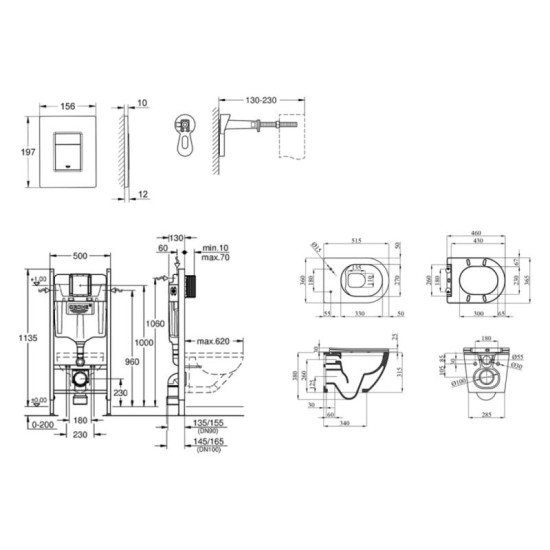 Інсталяція GROHE Rapid SL 3884966Q + Унітаз Kroner Harz WHI523632 RIMLESS (3884966KH523632)