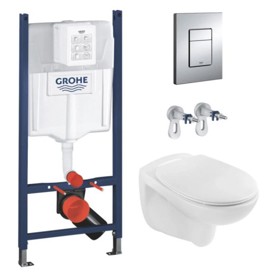 Інсталяція GROHE Rapid SL 3884966Q + Унітаз Kroner Oker WHI533536 RIMLESS (3884966KO533536)