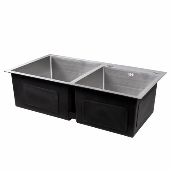 Кухонна мийка Lidz Handmade H7843 (LDH7843BRU35387) Brushed Steel 3,0/1,0 мм