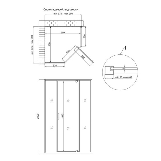 Душова кабіна Qtap Scorpio CRM10115-AC6 100x100 см, скло Clear 6 мм, покриття CalcLess, без піддону