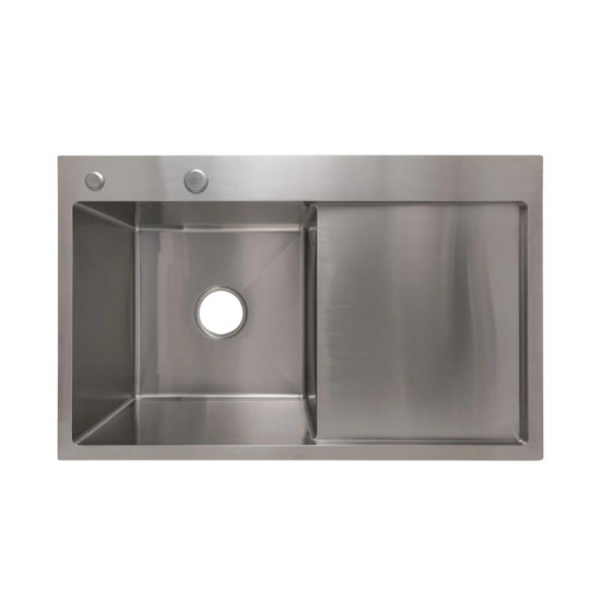 Кухонная мойка Lidz Handmade H6350R крыло справа (LDH6350BRUR45587) Brushed Steel 3,0/1,0 мм