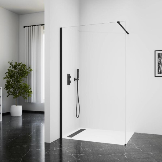 Душевая перегородка Qtap Walk-In Standard BLM201.C8 100х190 см, стекло Clear 8 мм, покрытие CalcLess