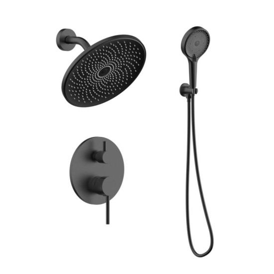 Душевая система скрытого монтажа Qtap Scorpio QTSCO113BLM45897 Black Matt