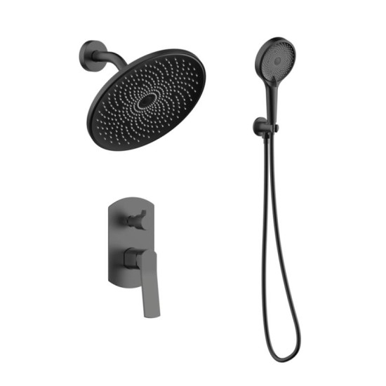 Душевая система скрытого монтажа Qtap Slavonice QTSLA113BLM45900 Black Matt