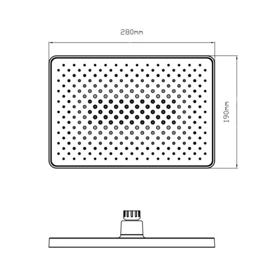 Лейка для верхнего душа Qtap Hlavova 280x280 мм прямоугольная QTHLA107BLM45947 Black Matt