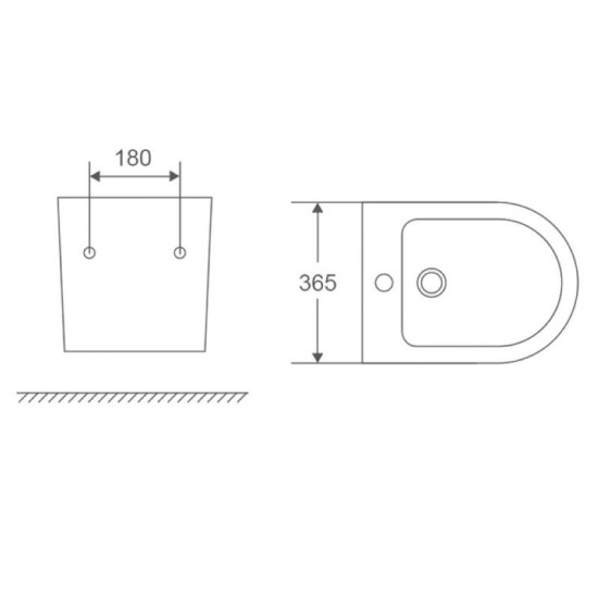 Біде Mixxus Premium Ellipse-0501 495x365x325mm (MP6469)