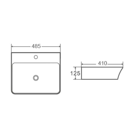 Раковина Mixxus Premium Bevel-0201 з переливом 485x410x125mm (MP6480)