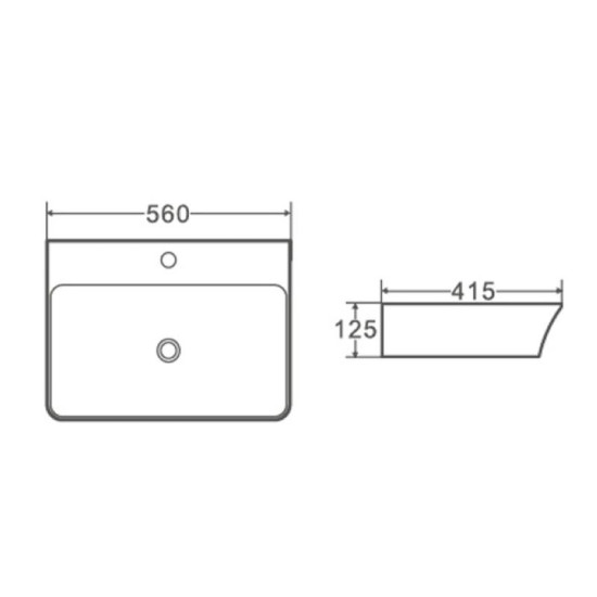 Раковина Mixxus Premium Bevel-0202 с переливом 560x415x125mm (MP6481)