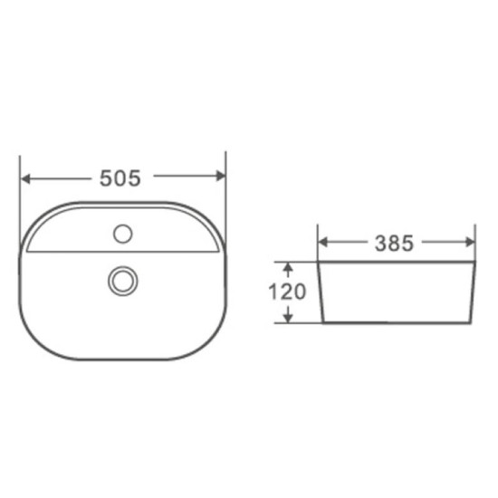 Раковина Mixxus Premium Ellipse-0201 505x385x120mm (MP6482)