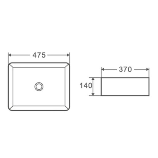 Раковина Mixxus Premium Quadro-0101 475x370x140mm (MP6487)