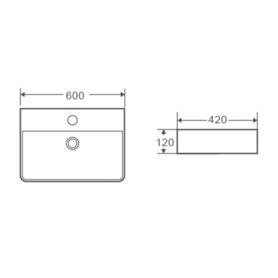 Раковина Mixxus Premium Quadro-0202 з переливом 600x420x120mm (MP6479)